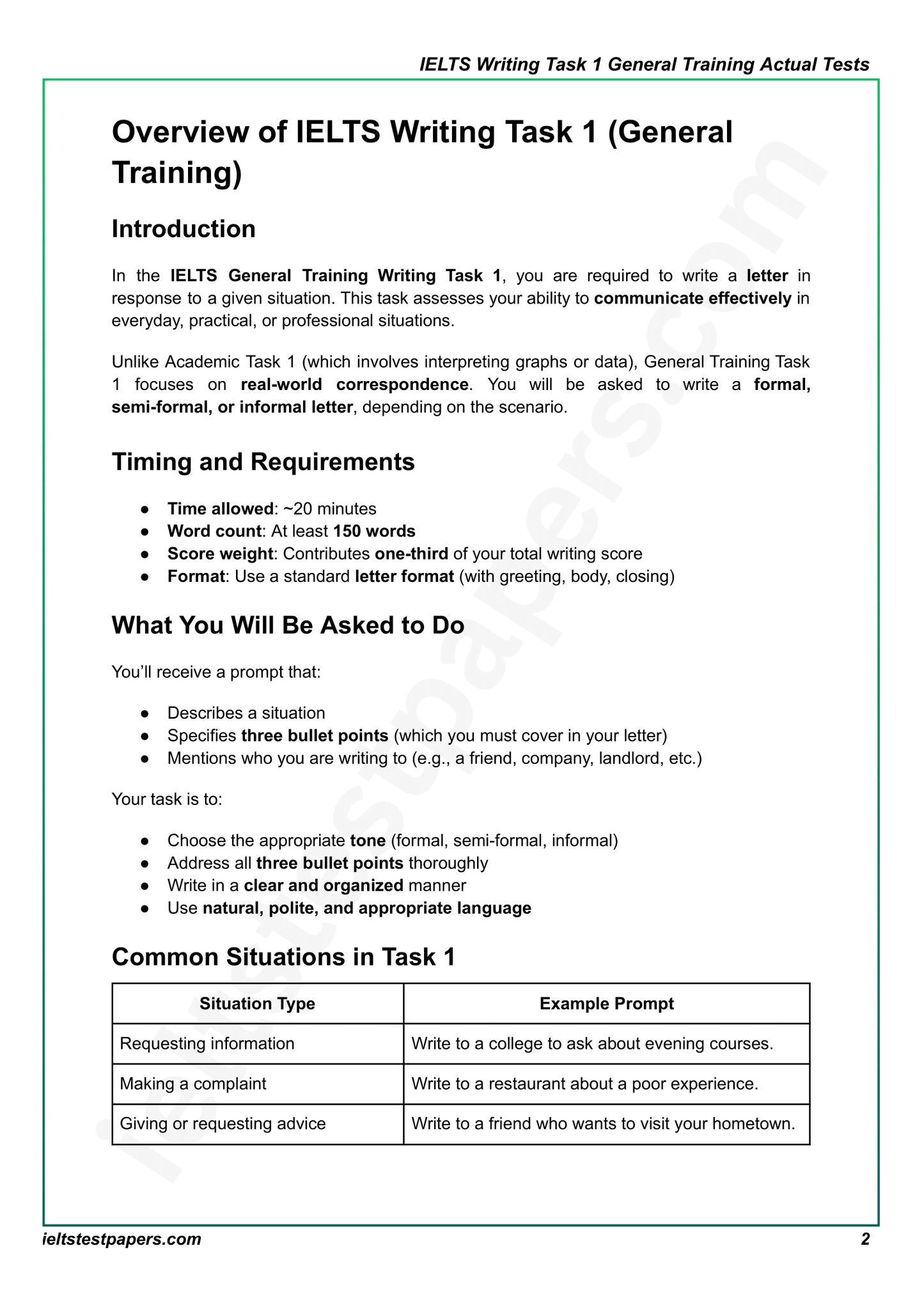 IELTS Writing Task 1 General Actual Tests with Answers (July–Sept 2025 Edition)