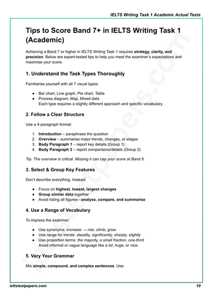 IELTS Writing Task 1 Academic Actual Tests with Answers (July–Sept 2025 Edition)