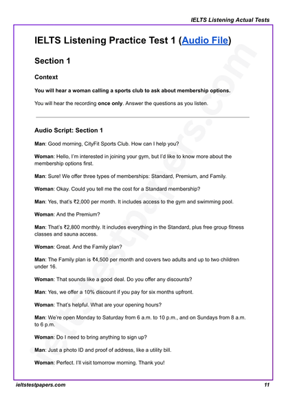 IELTS Listening Actual Tests with Answers (July–Sept 2025 Edition)